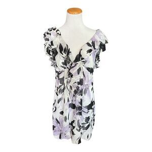 NWT Womens Just for Wraps Floral Flutter Sleeve V Neck Dress  -Sz XL
